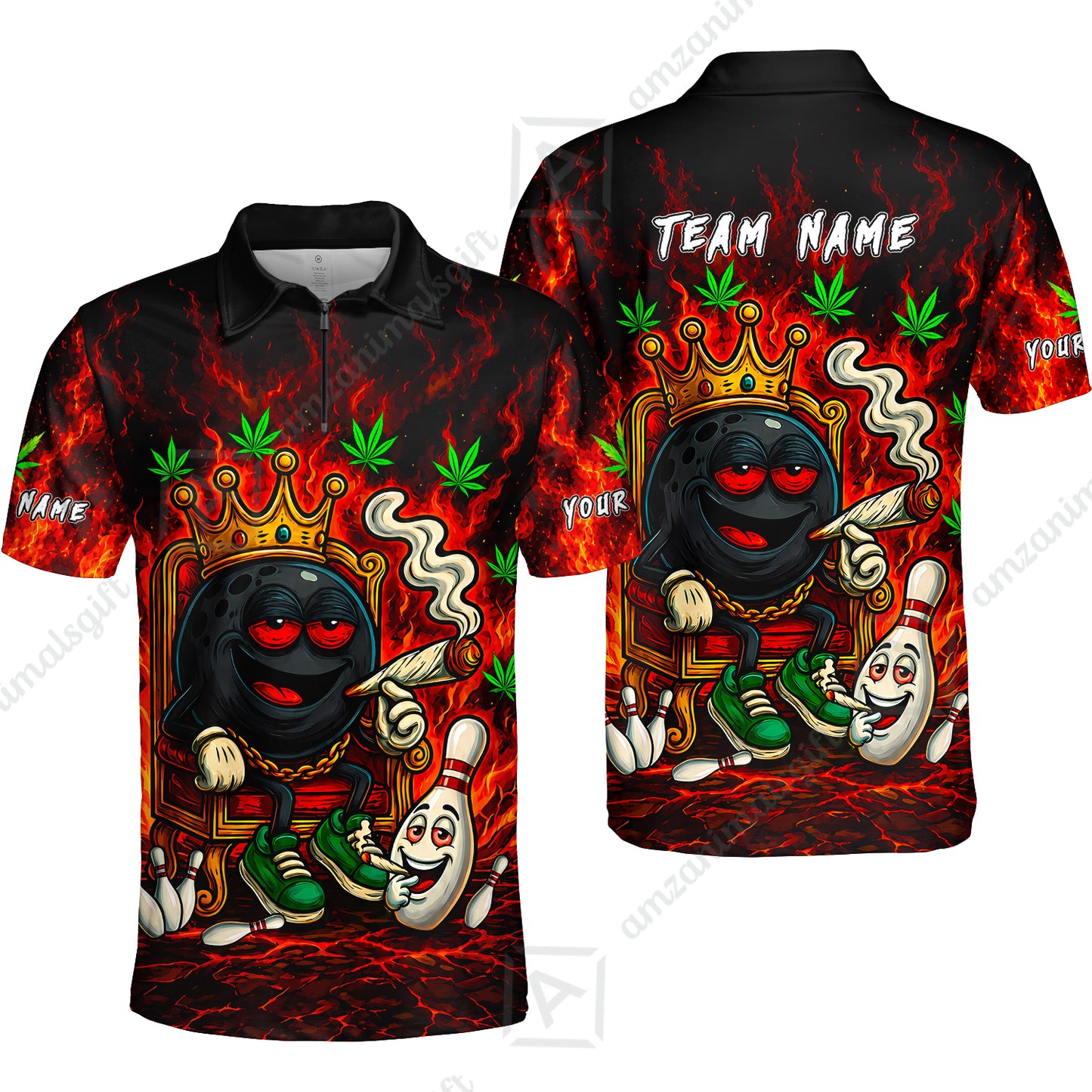 Custom Bowling Jersey Polo Shirt, Stoner Bowling, Personalize Name and Team Name