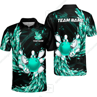 Custom Bowling Jersey Polo Shirt, Crystal Explosion Bowling Custom Bowling Jersey Team Shirt For Players With Name & Team Name
