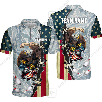 Custom Bowling Jersey Polo Shirt, All Gave Some Bowling, Personalized Name & Team Name