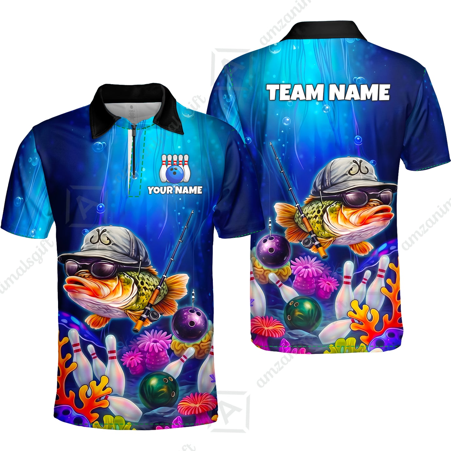 Customized Bowling Fish Bowling Jersey, Custom Name And Team Name For Bowlers