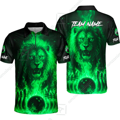 Custom Bowling Jersey Polo Shirt, Bowling Lion Of The Savannah, Custom Bowling Jersey Team Shirt For Players With Name & Team Name