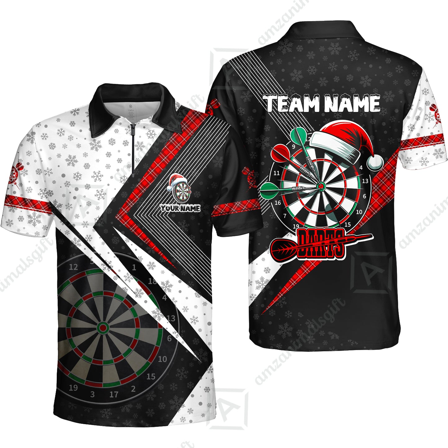 Custom Funny Santa Darts Unisex Polo Team Shirts, Custom Christmas Team League Darts Jersey Polo , Custom Darts Team Jerseys Uniform