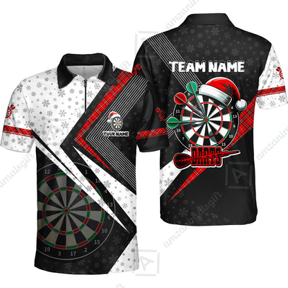 Custom Funny Santa Darts Unisex Polo Team Shirts, Custom Christmas Team League Darts Jersey Polo , Custom Darts Team Jerseys Uniform