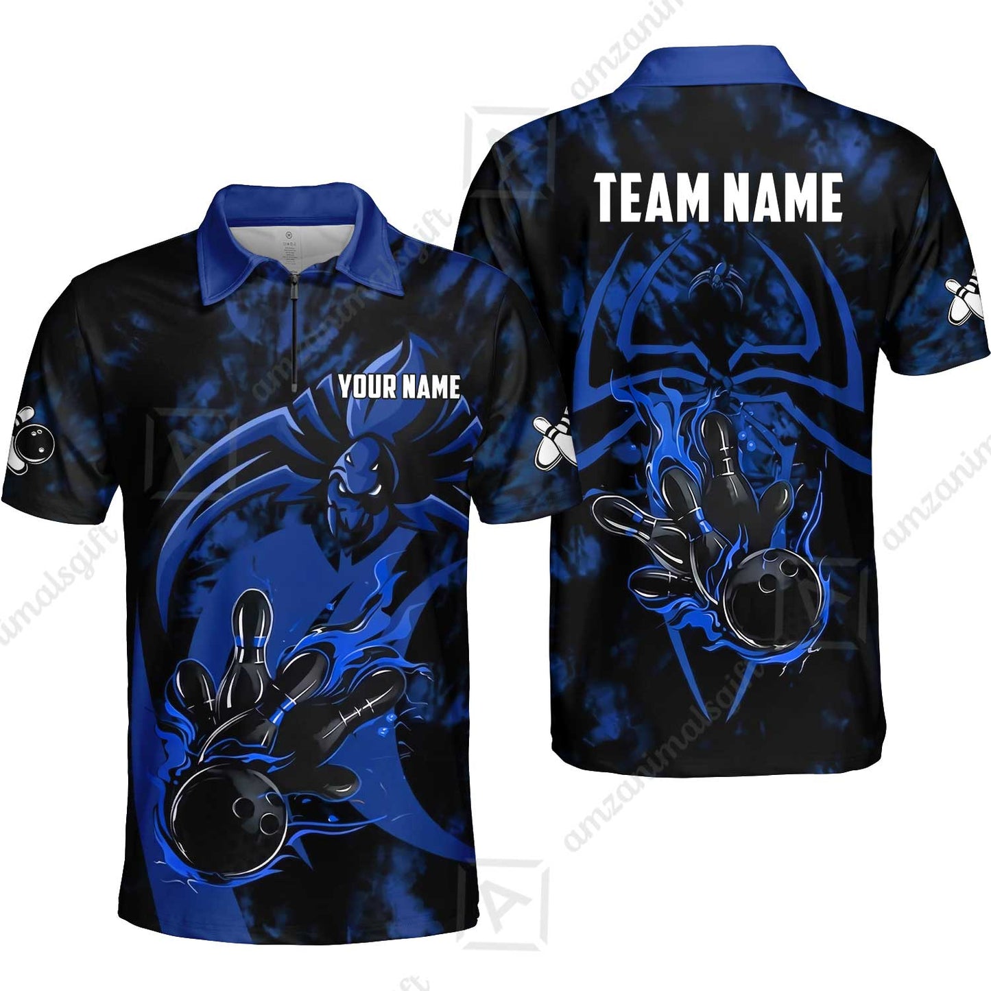 Custom Bowling Jersey Polo Shirt, Neon Venom Spider Monster, Custom Bowling Jersey Team Shirt For Players With Name and Team Name