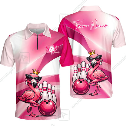 Custom Women Jersey Shirt, Pink Diva Flamingo Bowling, Custom Bowling Jersey Team Shirt For Players With Name & Team Name