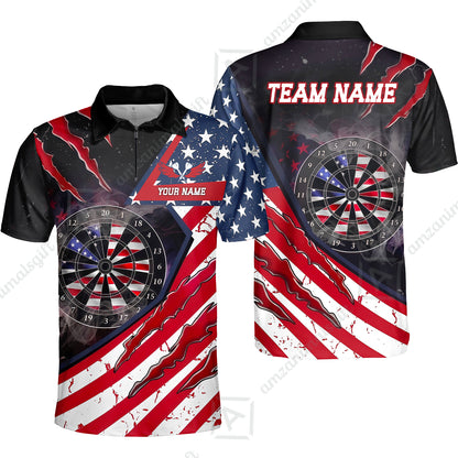 Custom Patriotic Americana Claw Rip Darts Jersey Polo Shirt, Custom Patriotic Americana Claw Rip Dart Jersey Team Shirt For Players With Name and Team Name