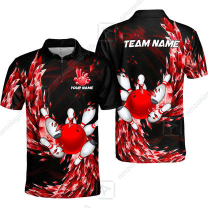 Custom Bowling Jersey Polo Shirt, Crystal Explosion Bowling Custom Bowling Jersey Team Shirt For Players With Name & Team Name