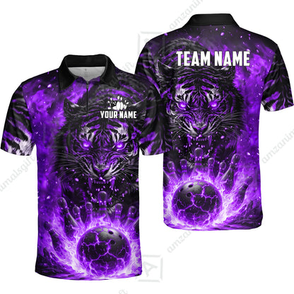 Custom Bowling Jersey Polo Shirt, Cursed Phantom Tiger, Custom Bowling Jersey Team Shirt For Players With Name & Team Name