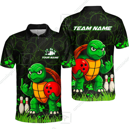 Customized Bowling Unisex Polo Shirt, Bowling Ninja Turtle, Bowling Uniform - Personalized Name And Team Name