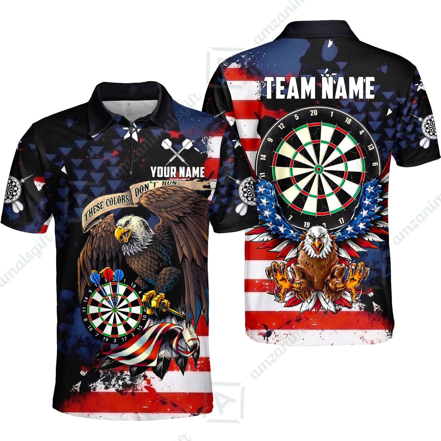 Customized Americana Eagle These Colors Don't Run Darts Jersey, Personalized Name And Team Name For Dart Players