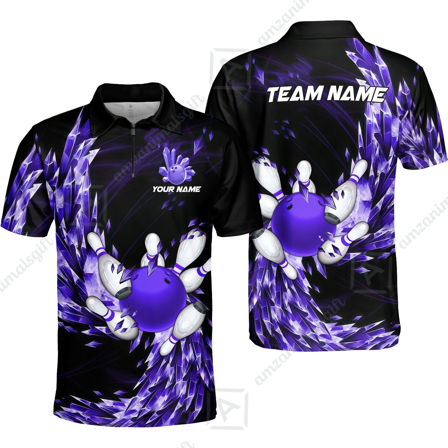 Custom Bowling Jersey Polo Shirt, Crystal Explosion Bowling Custom Bowling Jersey Team Shirt For Players With Name & Team Name