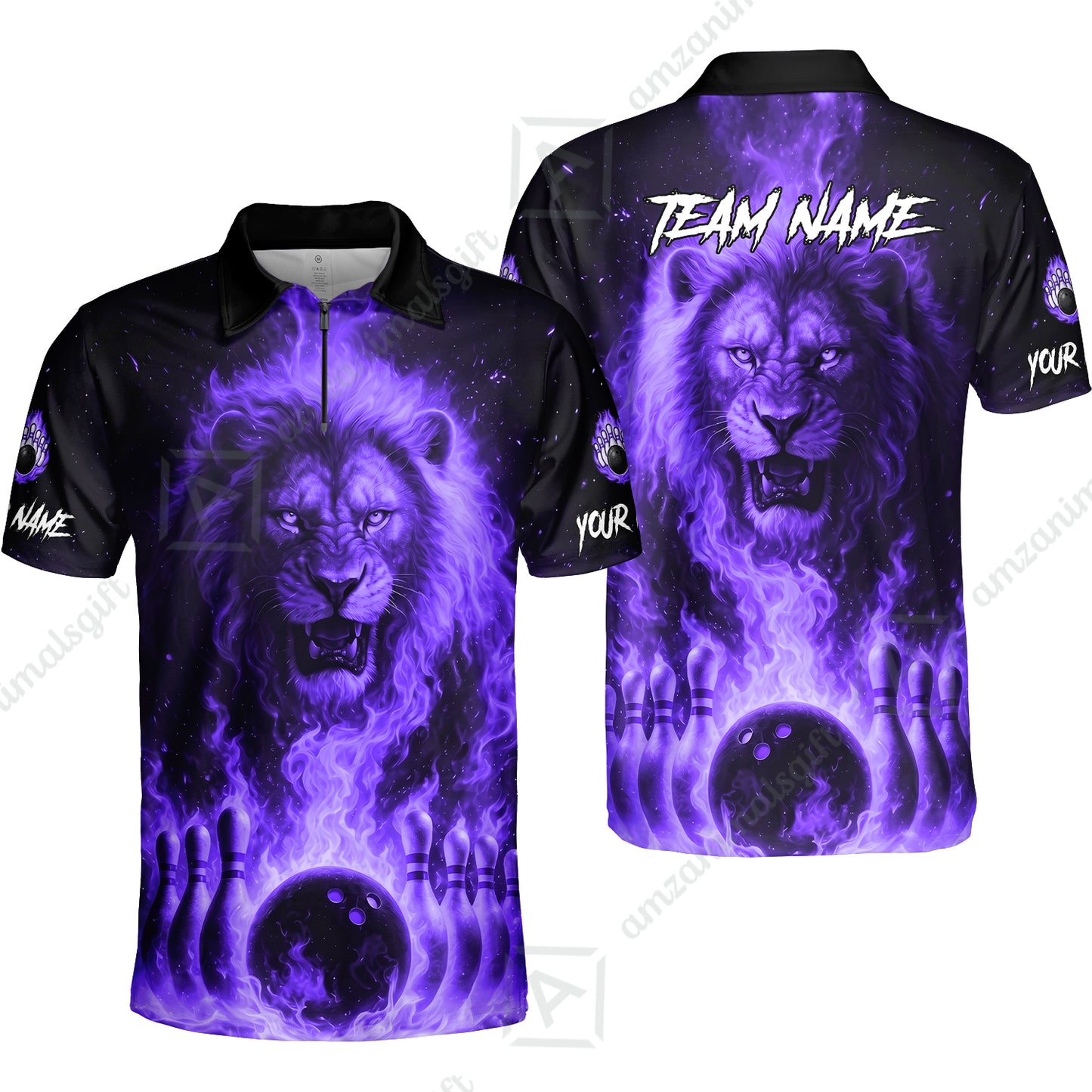 Custom Bowling Jersey Polo Shirt, Bowling Lion Of The Savannah, Custom Bowling Jersey Team Shirt For Players With Name & Team Name