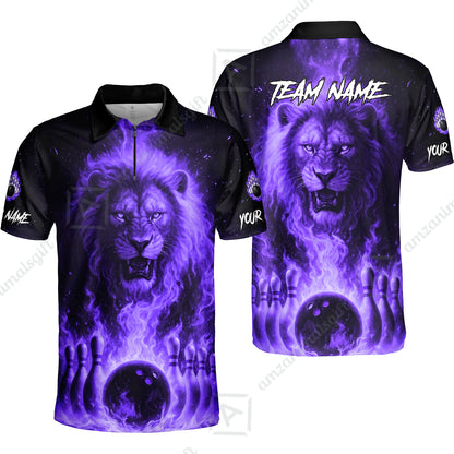 Custom Bowling Jersey Polo Shirt, Bowling Lion Of The Savannah, Custom Bowling Jersey Team Shirt For Players With Name & Team Name