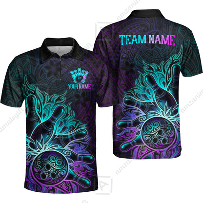 Custom Bowling Jersey Polo Shirt, Maori Tattoo Bowling, Custom Bowling Jersey Team Shirt For Players With Name & Team Name