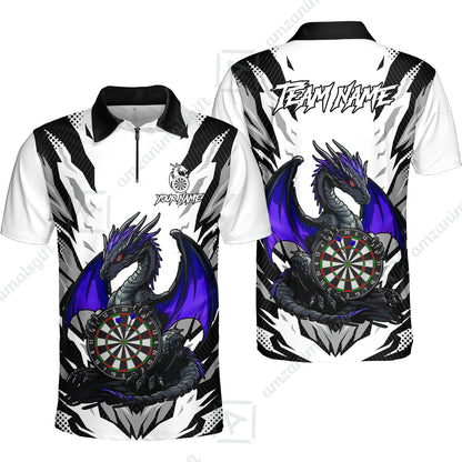 Custom Darts Team Jersey, Personalized Fantasy Dragon Dart Polo Shirt For Players With Name & Team Name
