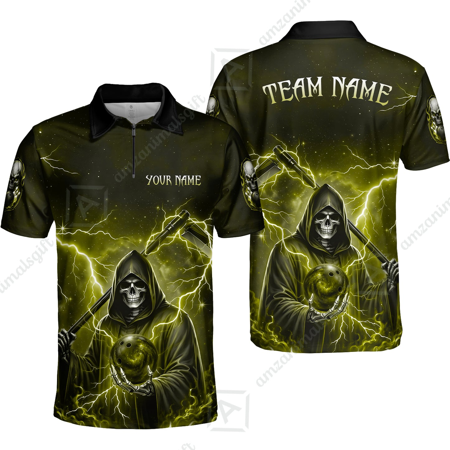 Custom Bowling Jersey Polo Shirt, Multiple Colors Death, Custom Bowling Jersey Team Shirt For Players With Name & Team Name