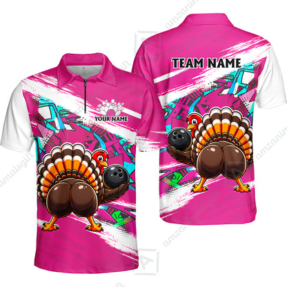 Custom Bowling Jersey Polo Shirt, Turkey Bowling, Personalized Name And Team Name