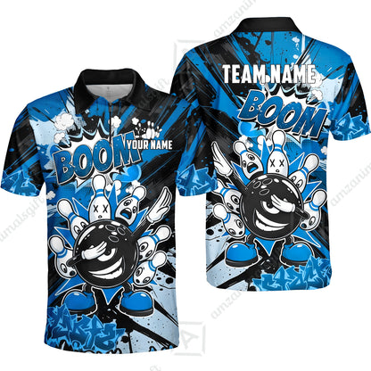 Custom Bowling Jersey Polo Shirt, Dabbing Cartoon Monster, Custom Bowling Jersey Team Shirt For Players With Name & Team Name