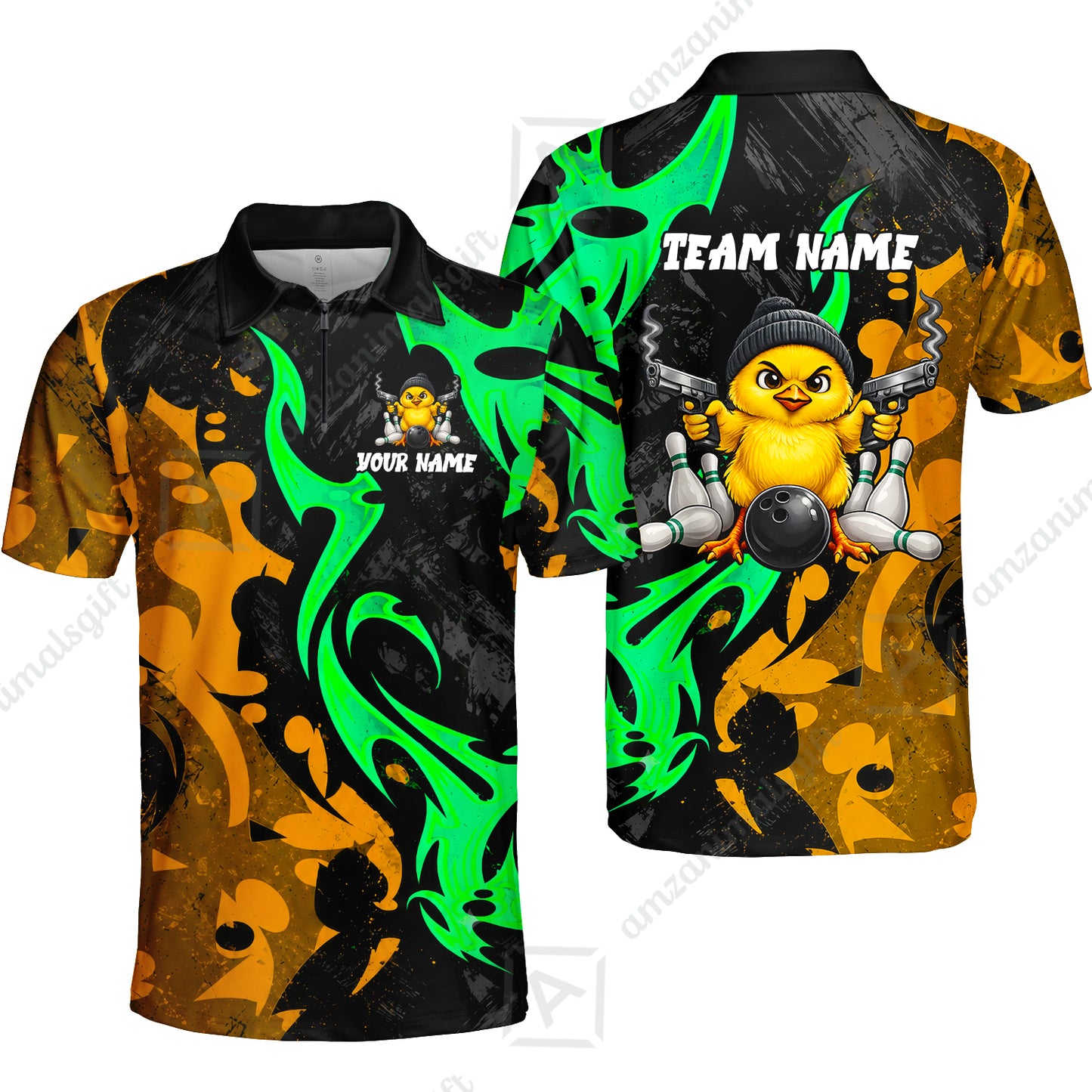 Custom Bowling Jersey Polo Shirt, Baby Gangsters, Custom Bowling Jersey Team Shirt For Players With Name and Team Name