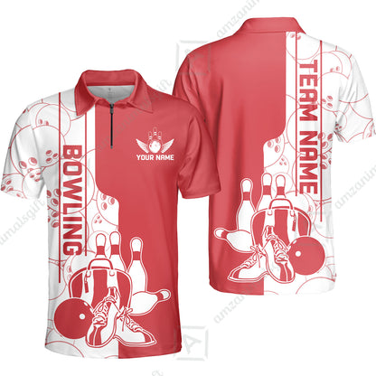 Custom Bowling Team Jersey Bowling Shoes Polo Shirts, Bowling Team Uniforms, Personalized Name And Team Name
