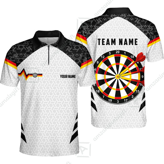 Custom Germany Darts Quarter-Zip Polo Shirt, Personalized Darts For Team Quarter-Zip Polo Shirt