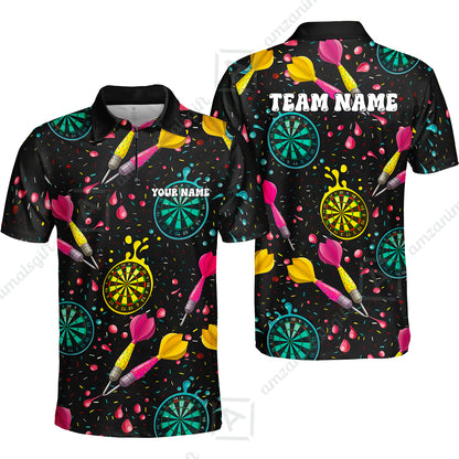 Customized Darts Team Uniform Shirt, Funny Colorful Donuts Darts and Dartboard, Personalized Name And Team Name