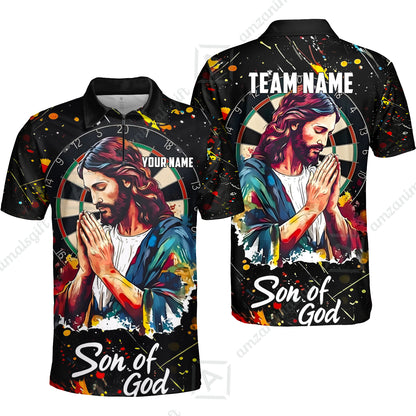 Custom Darts Team Jersey, Personalized Jesus Darts Polo Shirt For Players With Name & Team Name