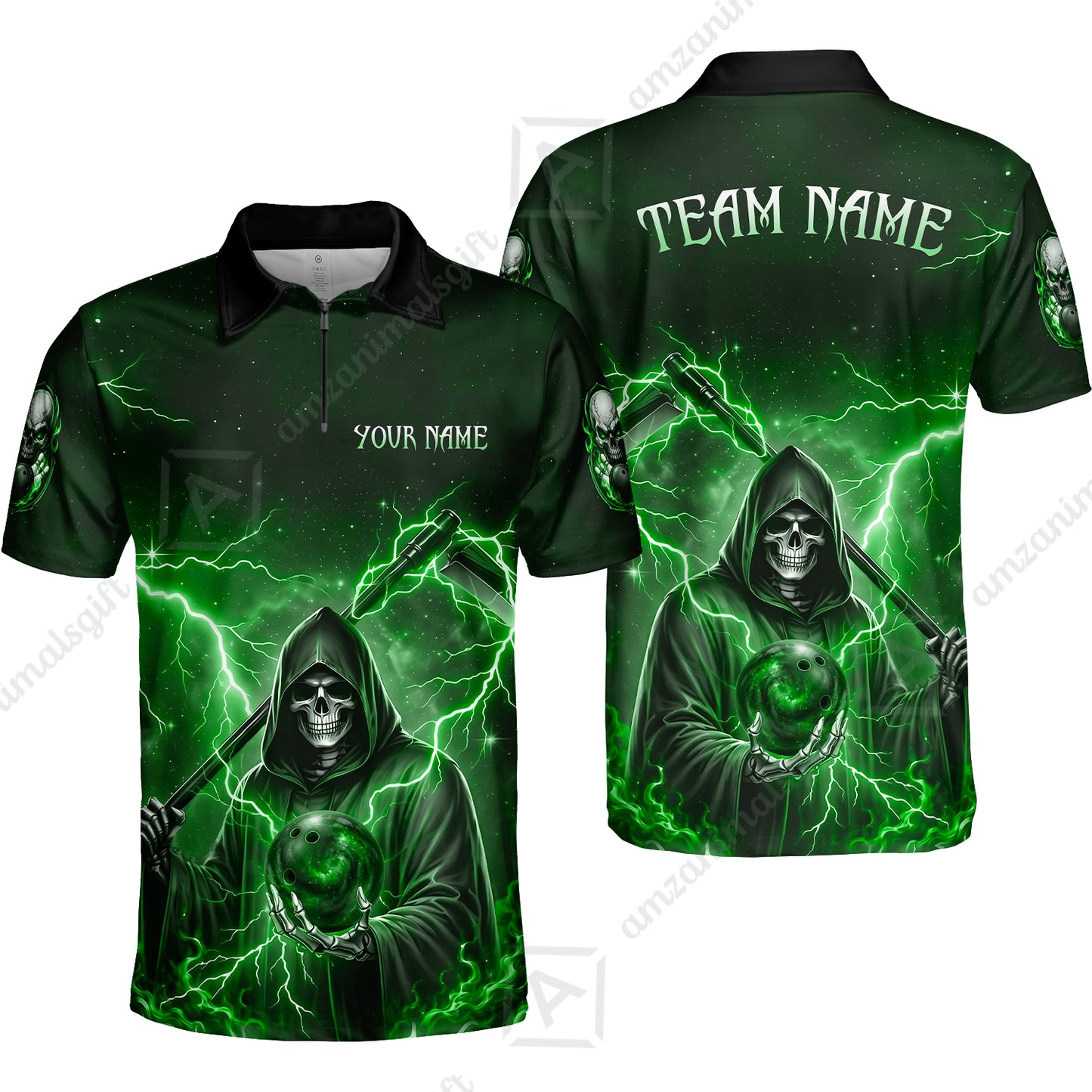 Custom Bowling Jersey Polo Shirt, Multiple Colors Death, Custom Bowling Jersey Team Shirt For Players With Name & Team Name