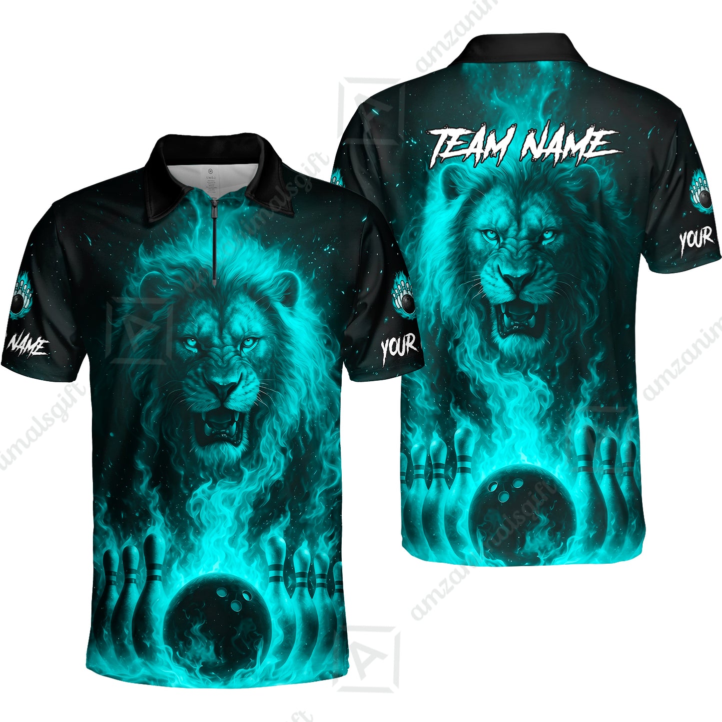 Custom Bowling Jersey Polo Shirt, Bowling Lion Of The Savannah, Custom Bowling Jersey Team Shirt For Players With Name & Team Name