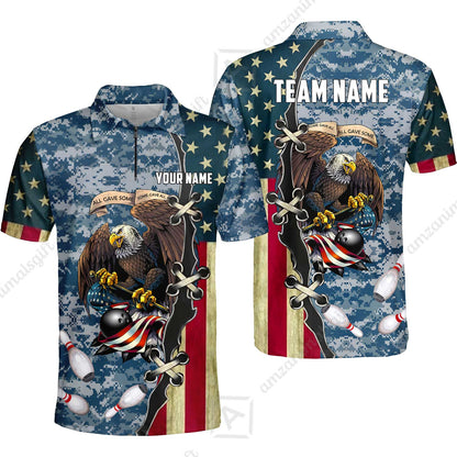 Custom Bowling Jersey Polo Shirt, All Gave Some Bowling, Personalized Name & Team Name