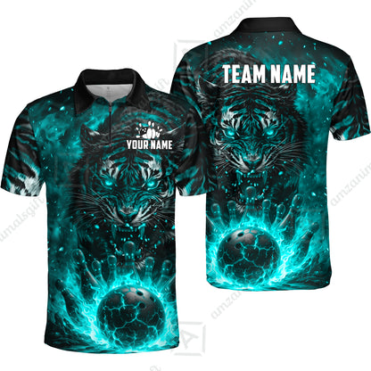 Custom Bowling Jersey Polo Shirt, Cursed Phantom Tiger, Custom Bowling Jersey Team Shirt For Players With Name & Team Name