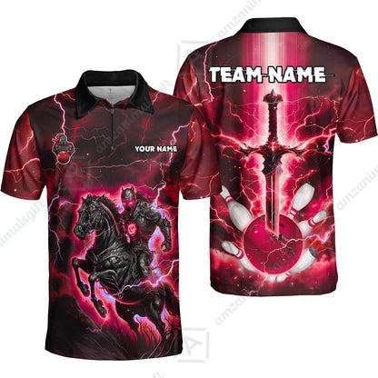 Custom Bowling Jersey Polo Shirt, Dark Knight Bowling, Custom Bowling Jersey Team Shirt For Players With Name & Team Name
