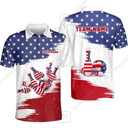 Custom Bowling Jersey Polo Shirt, Strike Force, Custom Bowling Jersey Team Shirt For Players With Name and Team Name