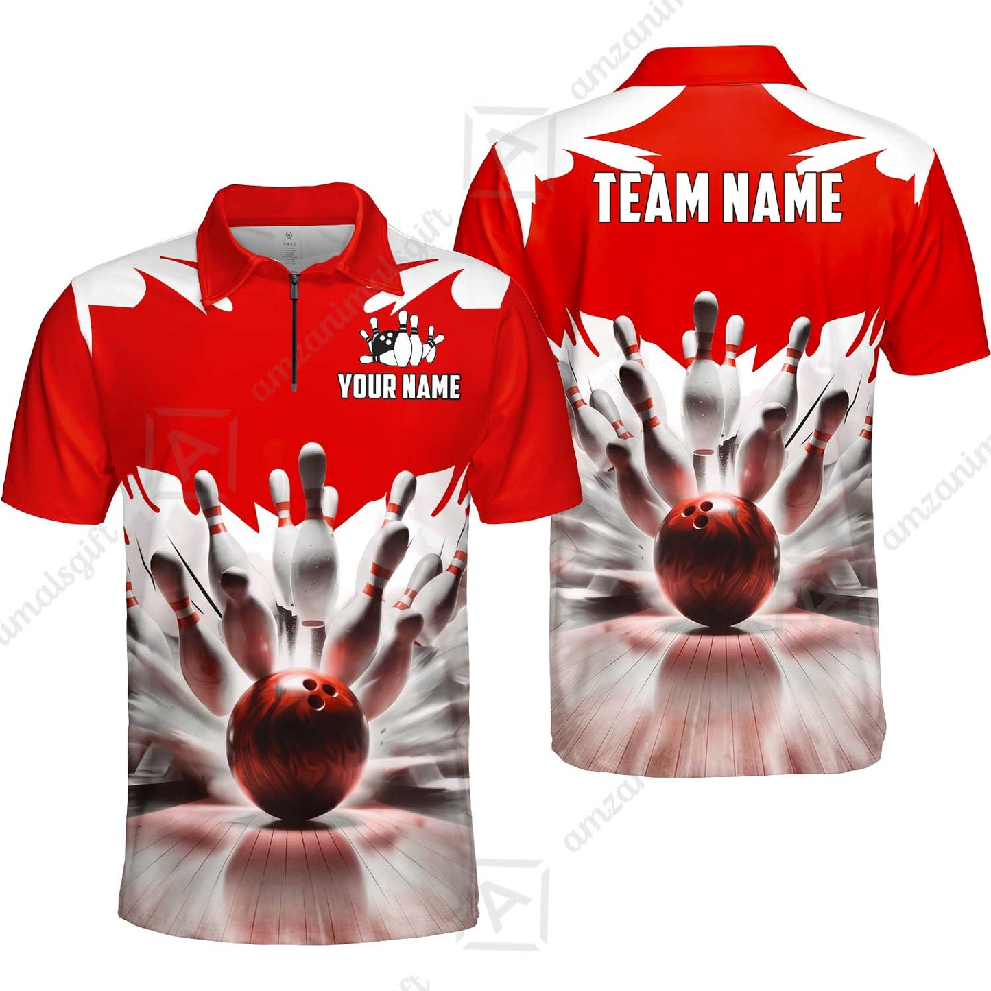 Custom Bowling Jersey Polo Shirt, Electric Marble Strike, Custom Bowling Jersey Team Shirt For Players With Name and Team Name