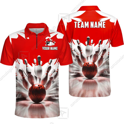 Custom Bowling Jersey Polo Shirt, Electric Marble Strike, Custom Bowling Jersey Team Shirt For Players With Name and Team Name
