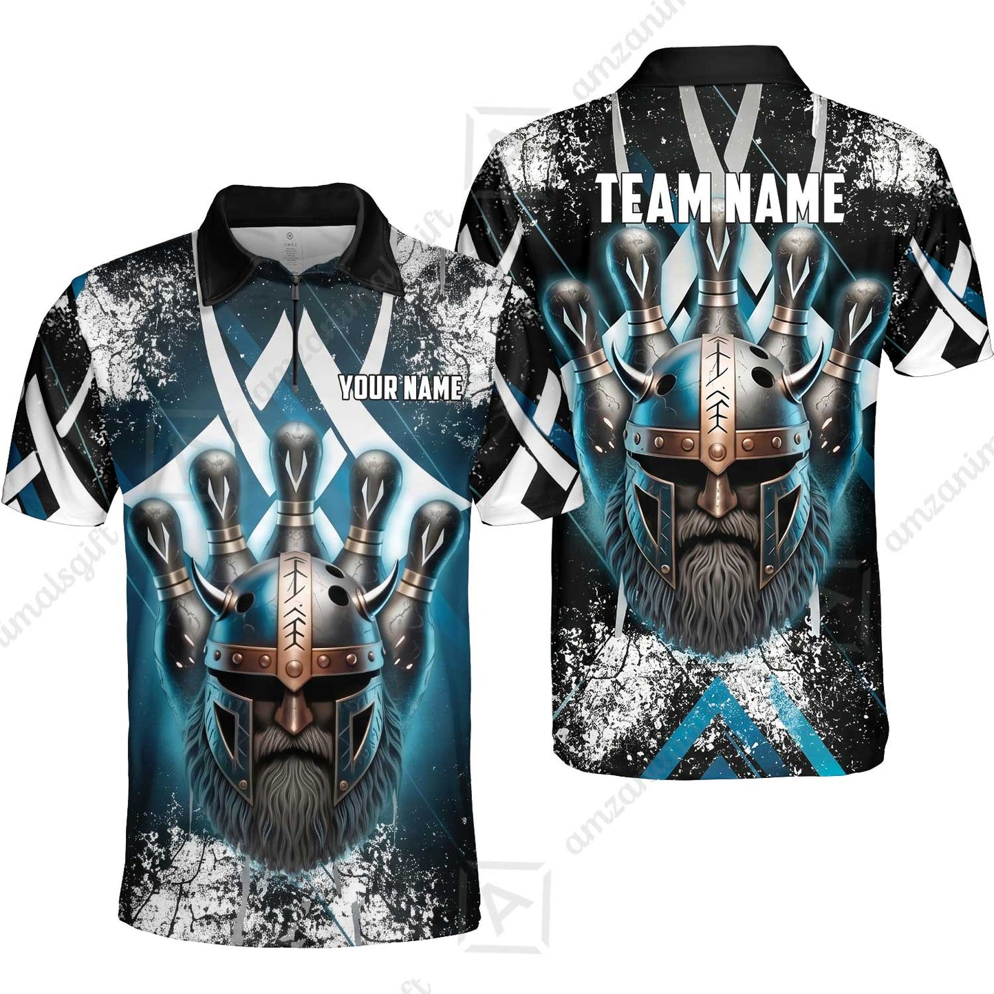 Custom Bowling Jersey Polo Shirt, Norse Warrior Bowling, Custom Bowling Jersey Team Shirt For Players With Name and Team Name
