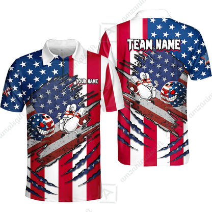 Custom Bowling Jersey Polo Shirt, Monster Strike Bowling Custom Bowling Jersey Team Shirt For Players With Name & Team Name