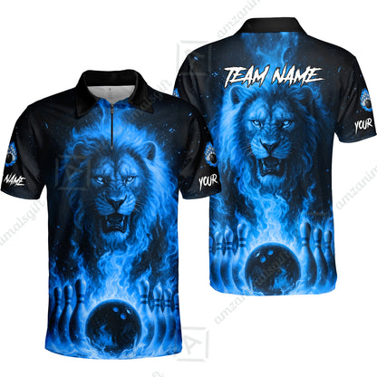 Custom Bowling Jersey Polo Shirt, Bowling Lion Of The Savannah, Custom Bowling Jersey Team Shirt For Players With Name & Team Name