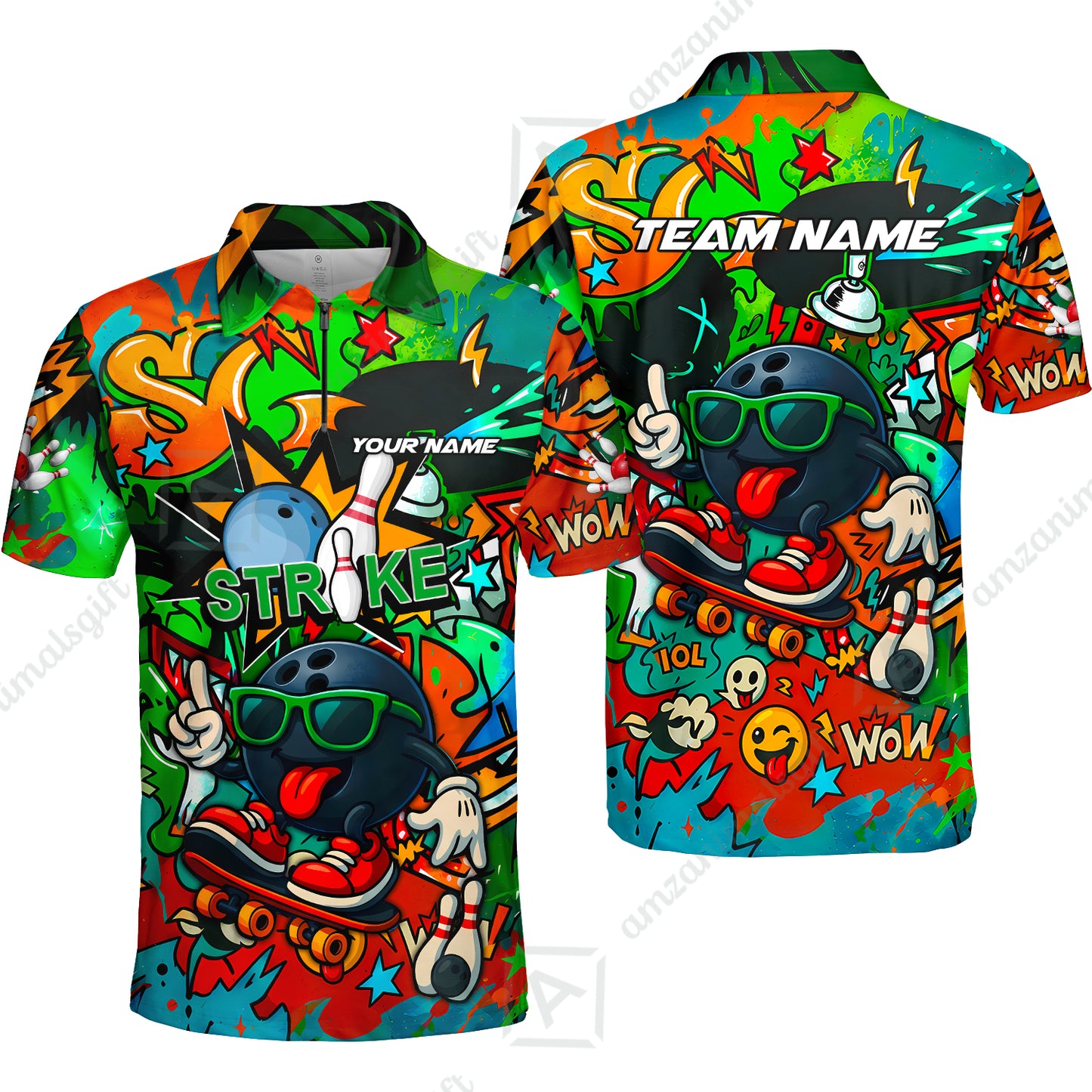 Customized Skater Bowler Bowling Jersey, Custom Name And Team Name For Bowlers