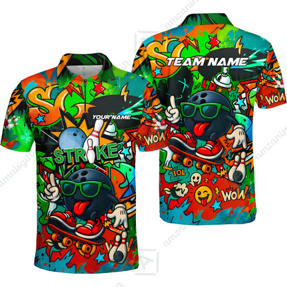 Customized Skater Bowler Bowling Jersey, Custom Name And Team Name For Bowlers