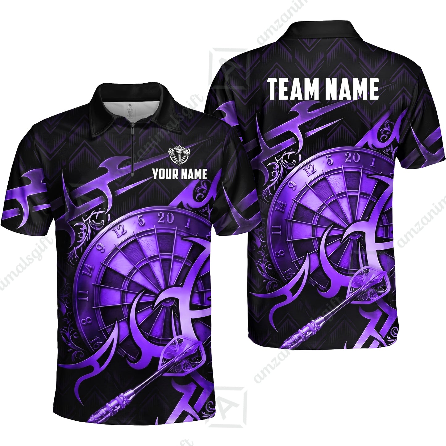 Custom Darts Jersey Polo Shirt, Tribal Darts & Mechanical Inferno, Custom Dart Jersey Team Shirt For Players With Name & Team Name