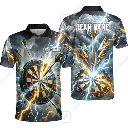 Custom Darts Team Jersey, Personalized Lightning Darts Polo Shirt For Players With Name & Team Name