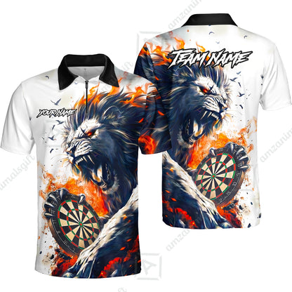 Customized Lion Fire Lava Darts Jersey, Personalized Name And Team Name For Dart Players