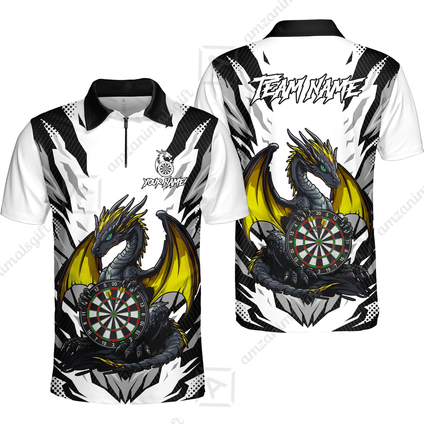 Custom Darts Team Jersey, Personalized Fantasy Dragon Dart Polo Shirt For Players With Name & Team Name