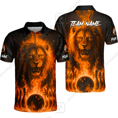 Custom Bowling Jersey Polo Shirt, Bowling Lion Of The Savannah, Custom Bowling Jersey Team Shirt For Players With Name & Team Name