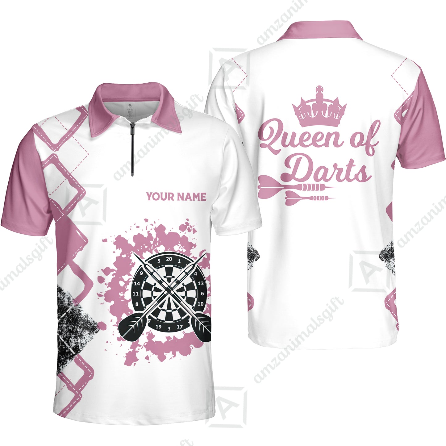 Customized Darts Women Polo Shirt, Queen of Darts Team Shirt, Personalized Name Polo Shirt For Women - Perfect Gift For Darts Lovers, Darts Players