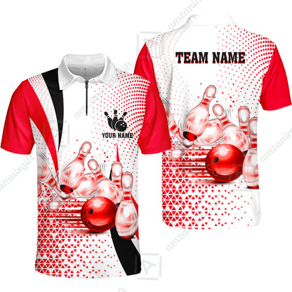Custom Bowling Polo Shirt - Bowling Jerseys Team, Bowling uniforms, Custom Bowling Shirts With Personalized Name And Team Name - Gifts for Bowlers