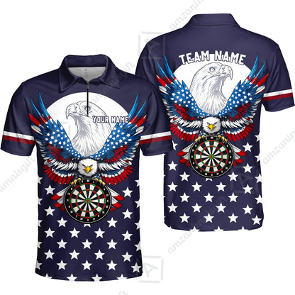 Custom Darts Jersey Polo Shirt, American Eagle, Custom Dart Jersey Team Shirt For Players With Name & Team Name