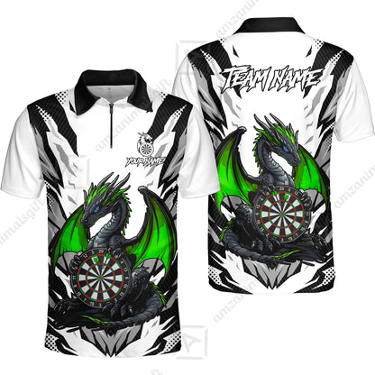Custom Darts Team Jersey, Personalized Fantasy Dragon Dart Polo Shirt For Players With Name & Team Name