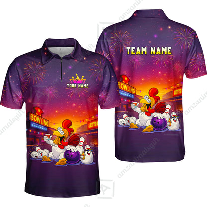 Custom The Tipsy Rooster Bowling Jersey Polo Shirt, Custom The Tipsy Rooster Bowling Jersey Team Shirt For Players With Name & Team Name